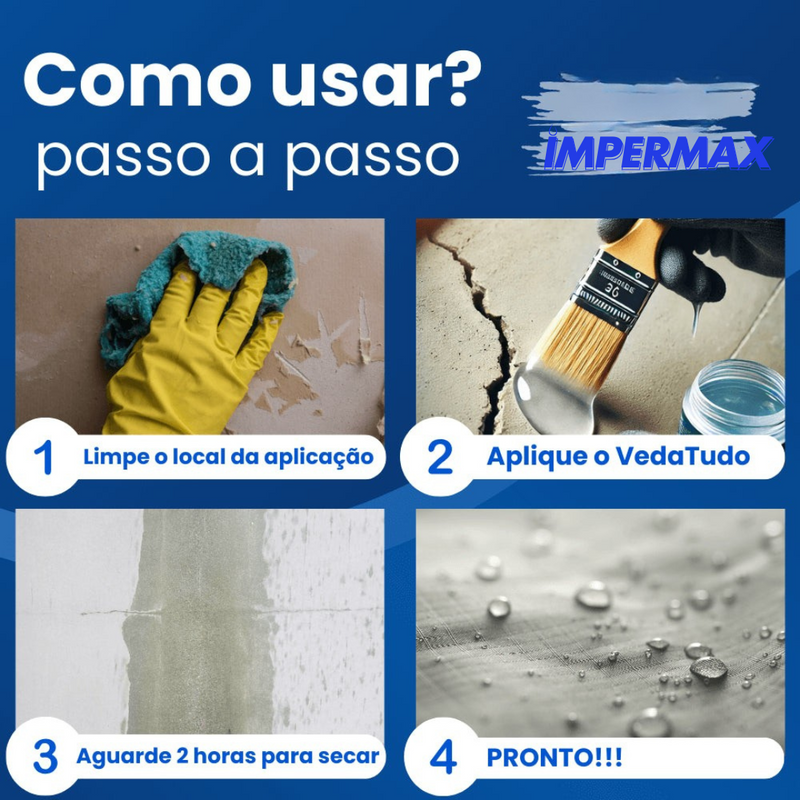 IMPERMAX - Impermeabilizante para Infiltrações e Vazamentos - Pincel Grátis