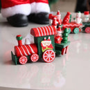 Enfeite Decorativo de Natal Trenzinho em Madeira com 7 Vagões 42cm X 5,5cm X 3,5cm