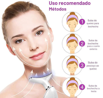 Massageador Facial com Fototerapia Anti-Rugas DermaLift